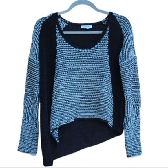 Helmut Lang Asymmetrical Black and White Crochet Sweater Women's Size XS - Picture 2 of 12